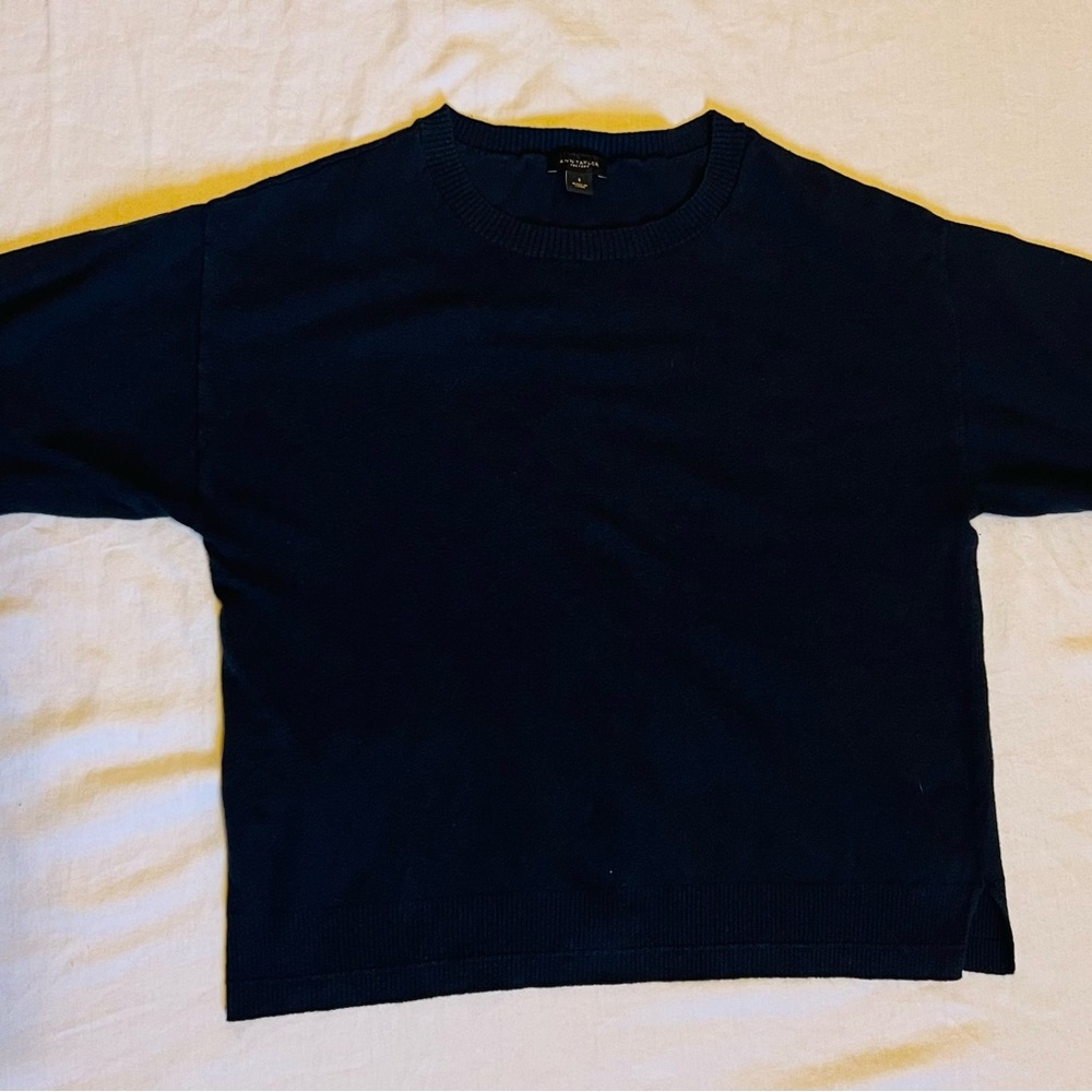 Ann Taylor Women's Navy Crewneck Sweater